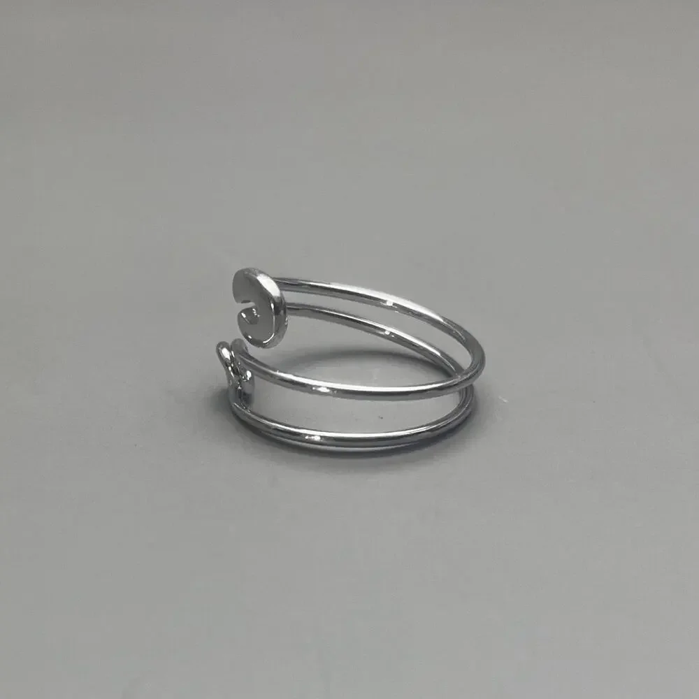 Y2k 2000s vintage style silver bobby pin adjustable ring
